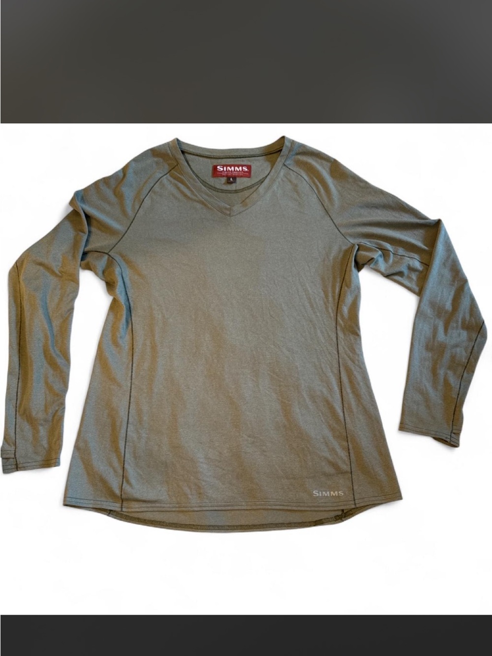Simms Women's Long-Sleeve V-Neck Performance Top - Olive